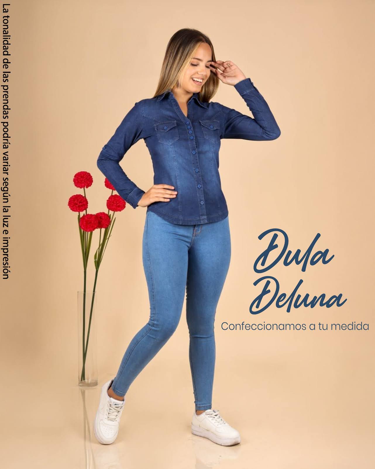 Camisa Mujer Casual Oficina Denim Manga Larga Kamila