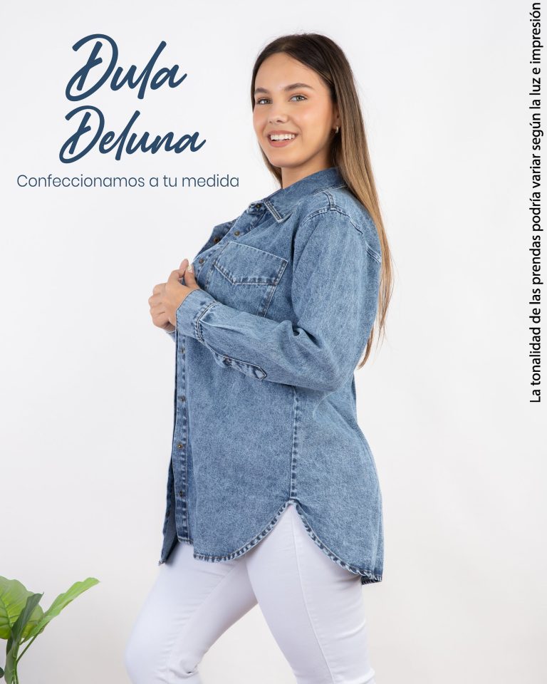 Camisa para Mujer Fiesta Casual Jean Oversize Manga Larga Mujer