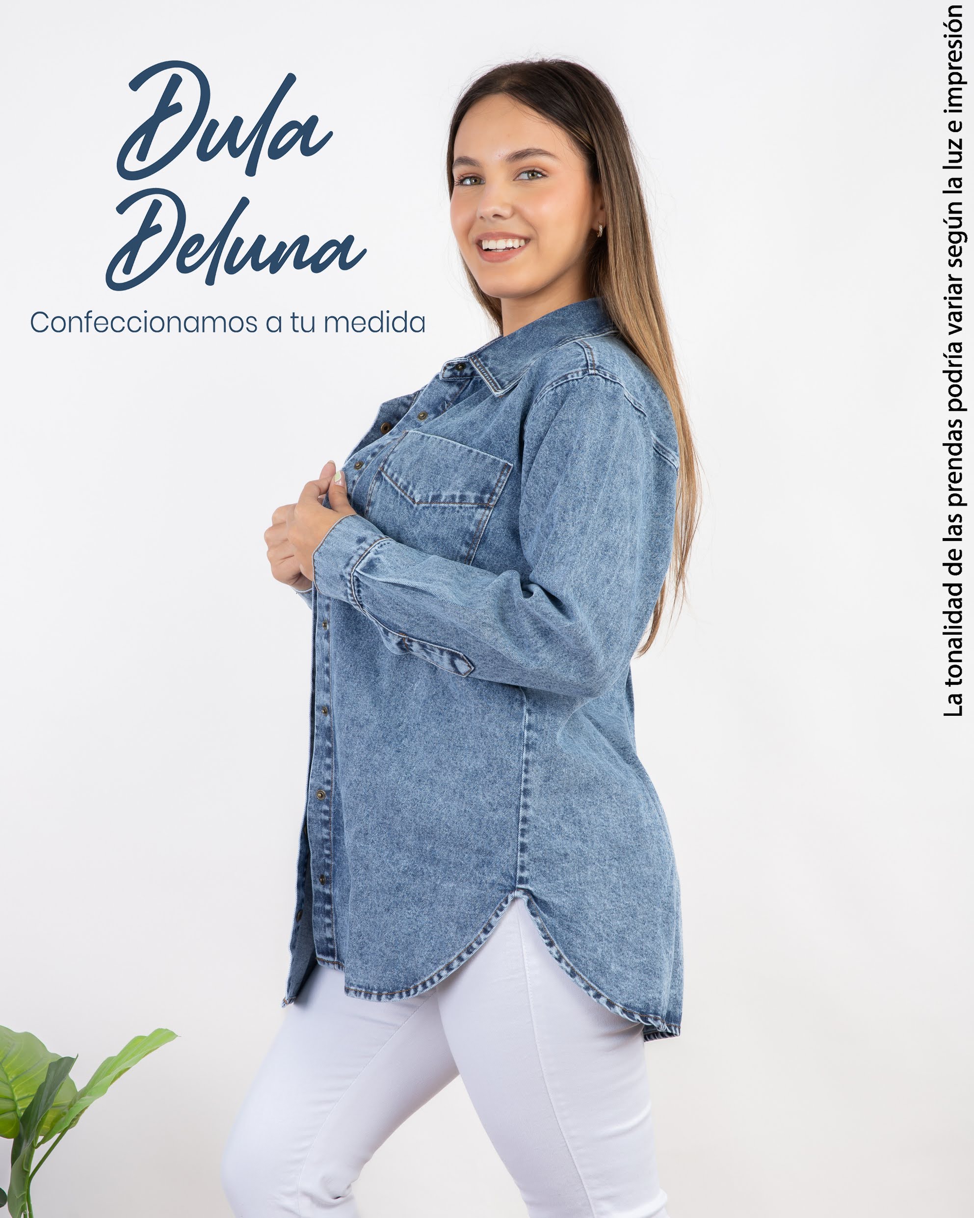 Camisa para Mujer Fiesta Casual Jean Oversize Manga Larga Mujer