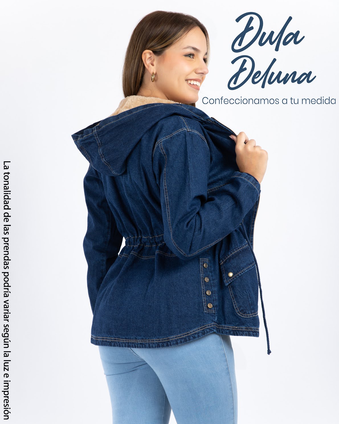 Casaca Jean Abrigo de Mujer Algodón Cotton con Capucha Arya
