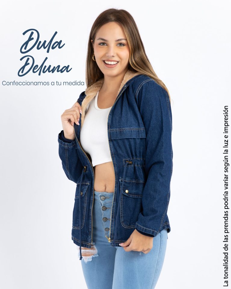 Casaca Jean Abrigo Mujer Salida Casual Cotton con Capucha Arya