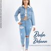 Casaca Jean para Mujer Fiesta Casual Cargo Crop Cotton Forrada Lady