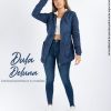Casaca Abrigo para Mujer Casual Invierno Denim Cotton con Capucha Masiel