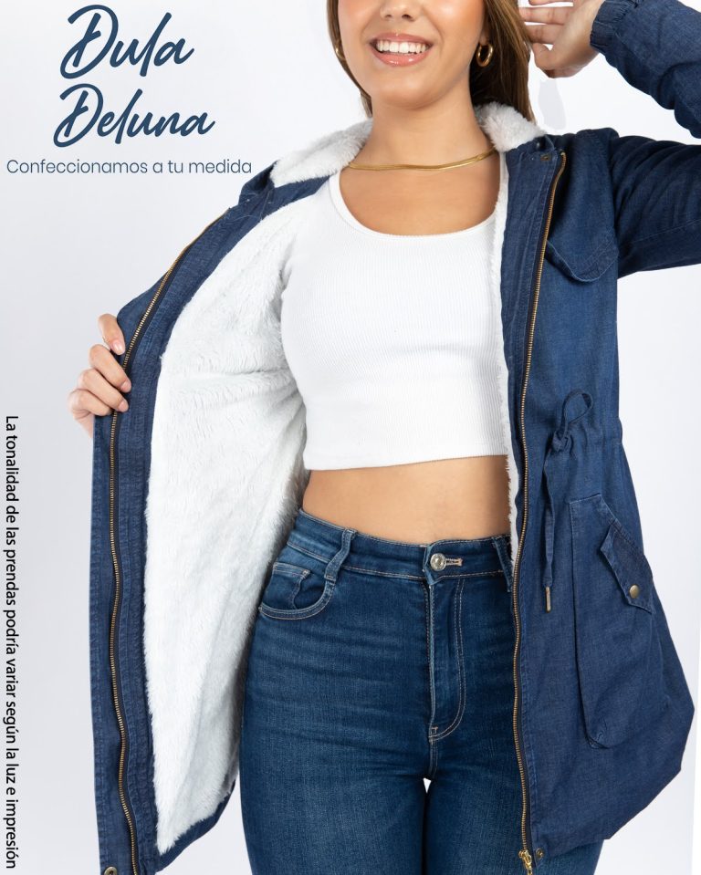 Casaca Abrigo de Mujer Casual Fiesta Denim Cotton con Capucha Masiel