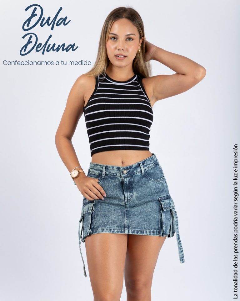 Short Falda Mujer Casual Elegante Jean Cargo Confort Skirt
