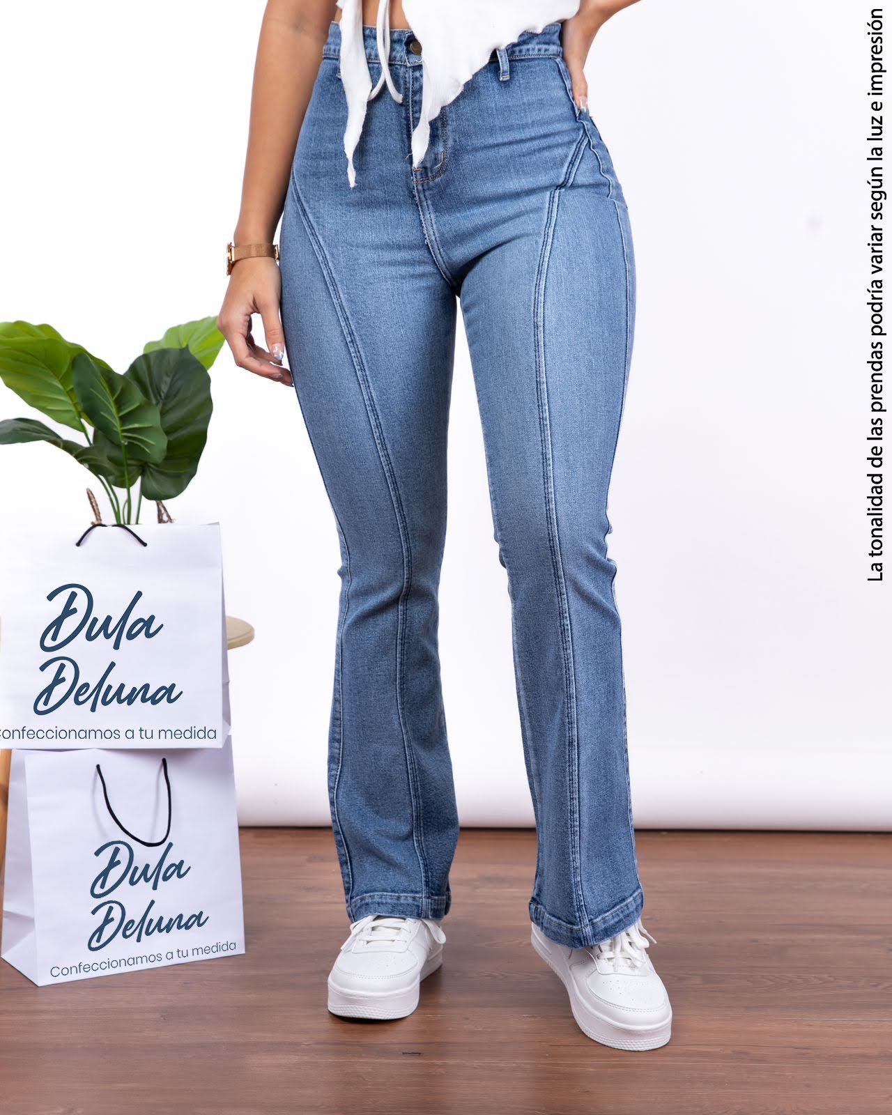 Pantalón Mujer Jean Flare Campana Casual Elegante Bootcut