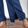 Pantalón Denim Palazo de Mujer Casual Universitario Tiro Alto Mabel
