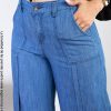 Pantalón Denim Palazo de Mujer Casual Urbano Tiro Alto Mabel