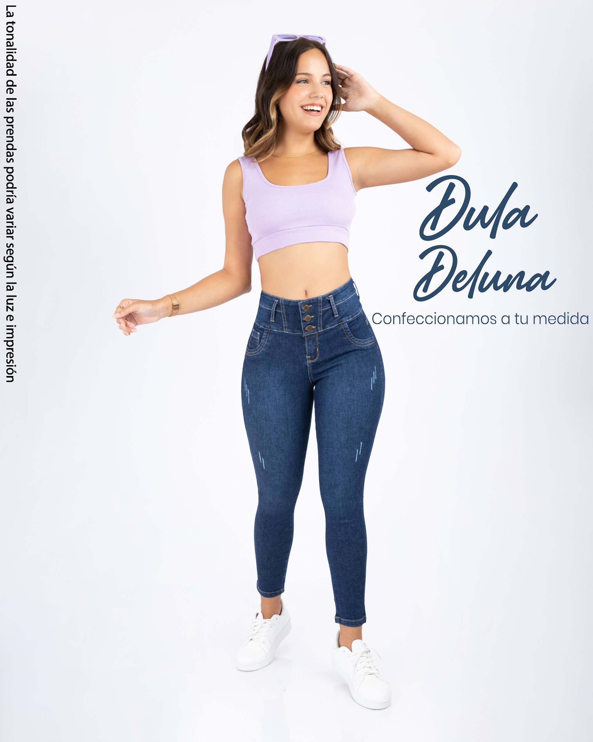 Pantalón Jean para Mujer Casual Fiesta Tiro Alto Stretch Skinny Malu