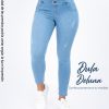 Pantalón Jean Mujer Casual Elegante Tiro Alto Stretch Skinny Malu