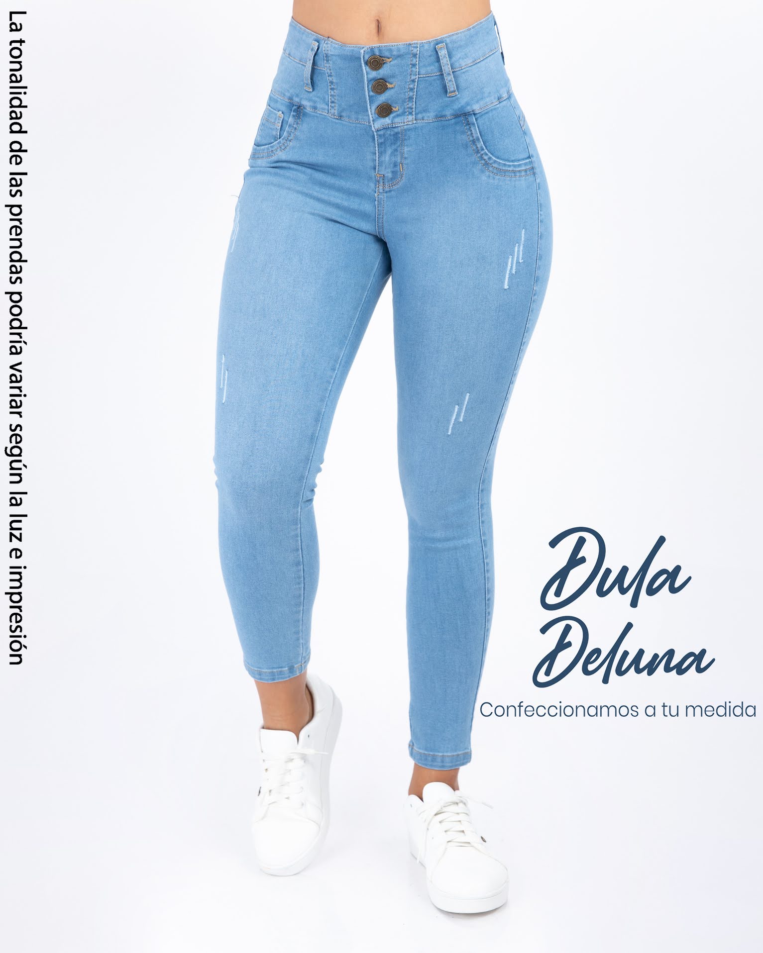 Pantalón Jean Mujer Casual Elegante Tiro Alto Stretch Skinny Malu