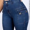 Pantalón Mujer Jean Cargo Skinny Stretch Micaela Casual Oficina