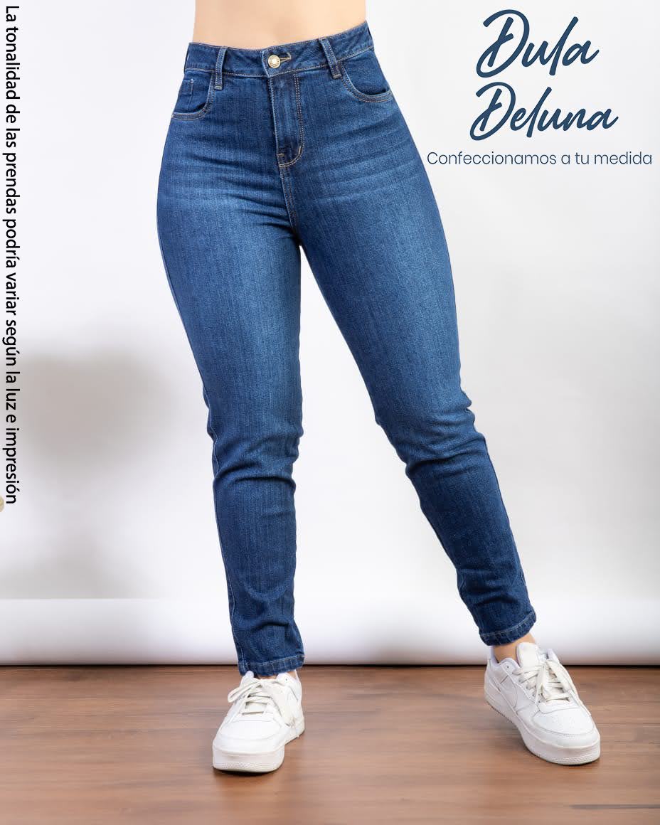 Pantalón Jean Mujer Skinny Moda Casual Tiro Alto Mom