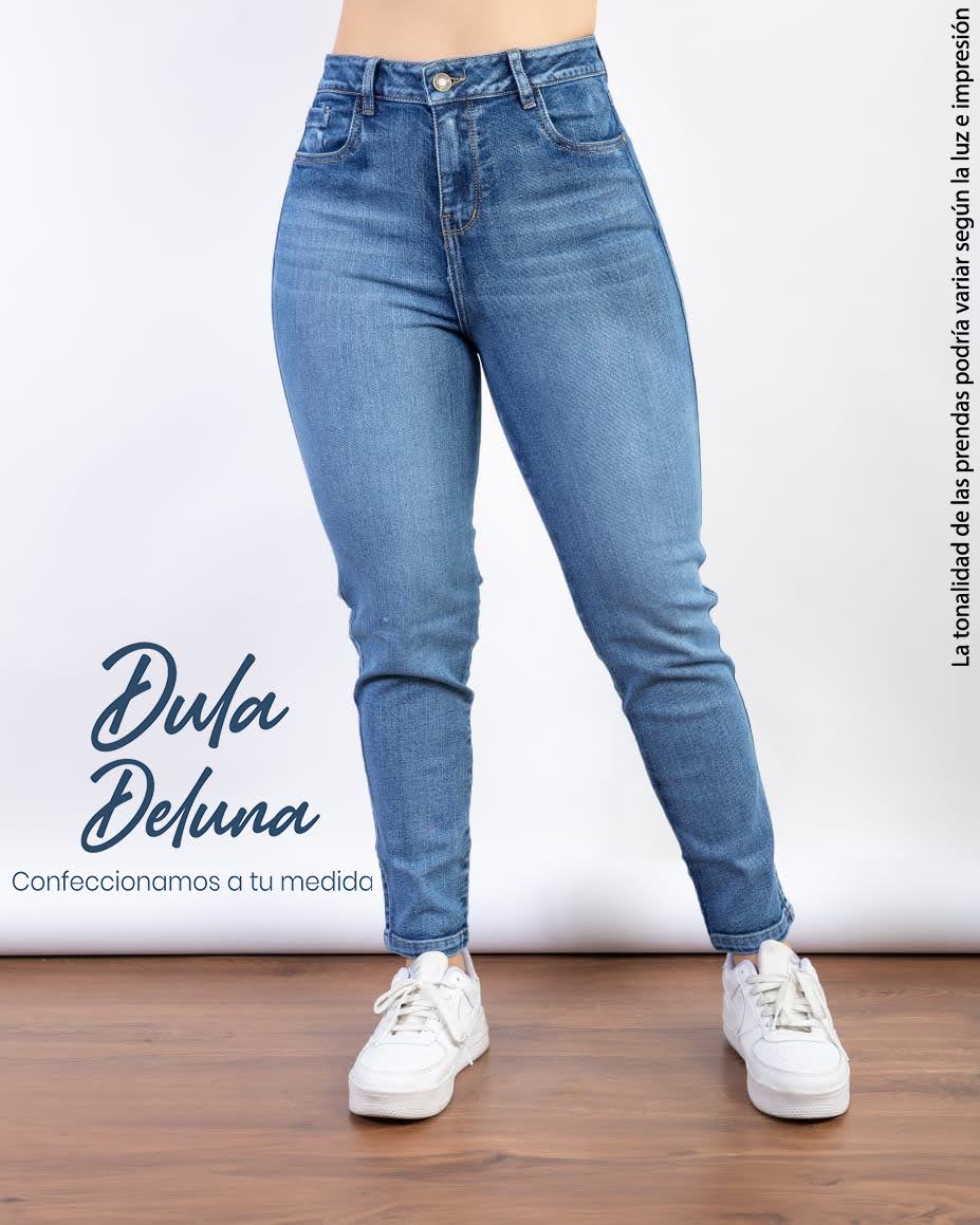 Pantalón Jean de Mujer Skinny Casual Urbano Tiro Alto Mom