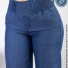 Pantalón para Mujer Casual Jean Denim Palazo Tiro Alto Niza