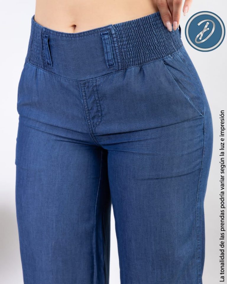 Pantalón para Mujer Casual Jean Denim Palazo Tiro Alto Niza
