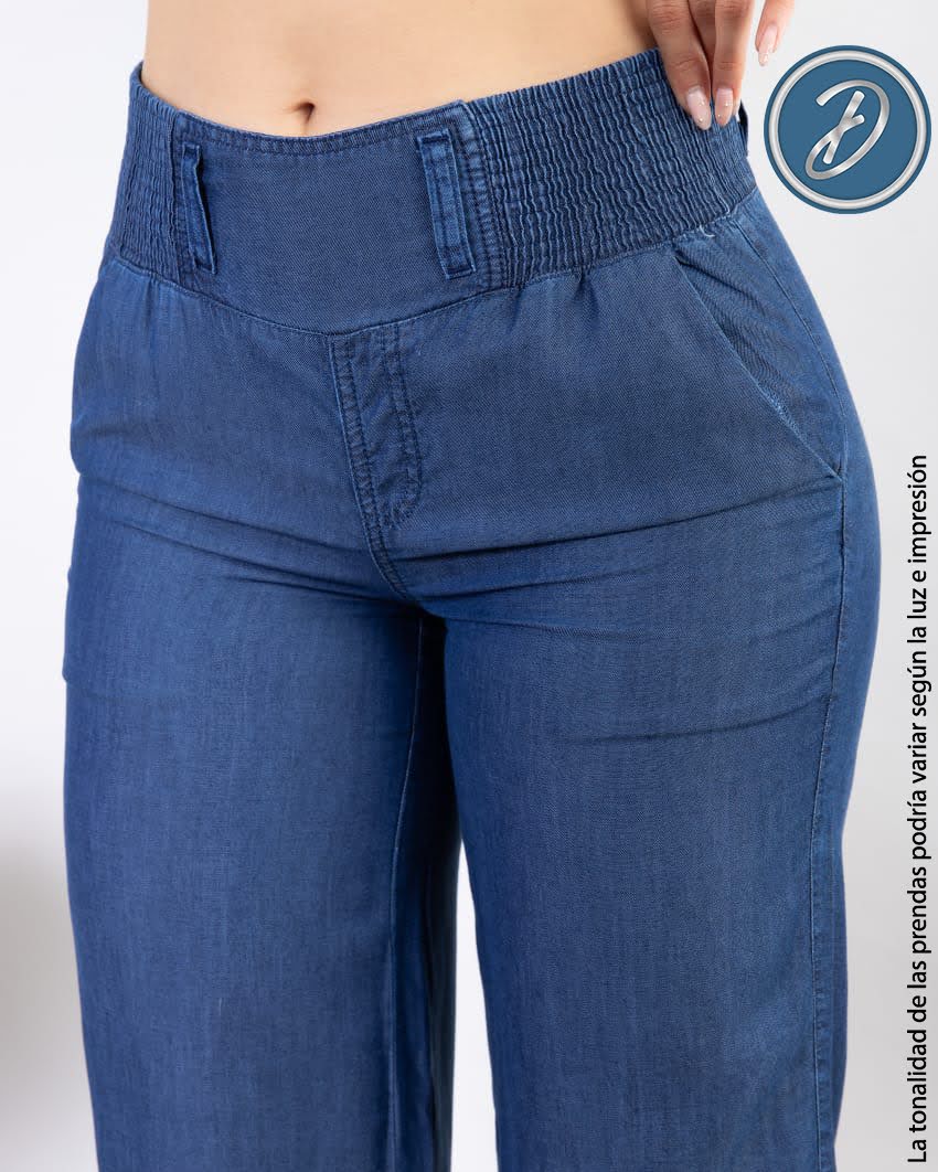 Pantalón para Mujer Casual Jean Denim Palazo Tiro Alto Niza