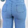 Pantalón de Mujer Casual Fiesta Denim Palazo Tiro Alto Niza