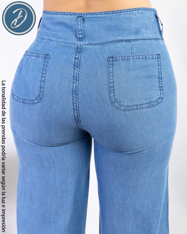 Pantalón de Mujer Casual Fiesta Denim Palazo Tiro Alto Niza
