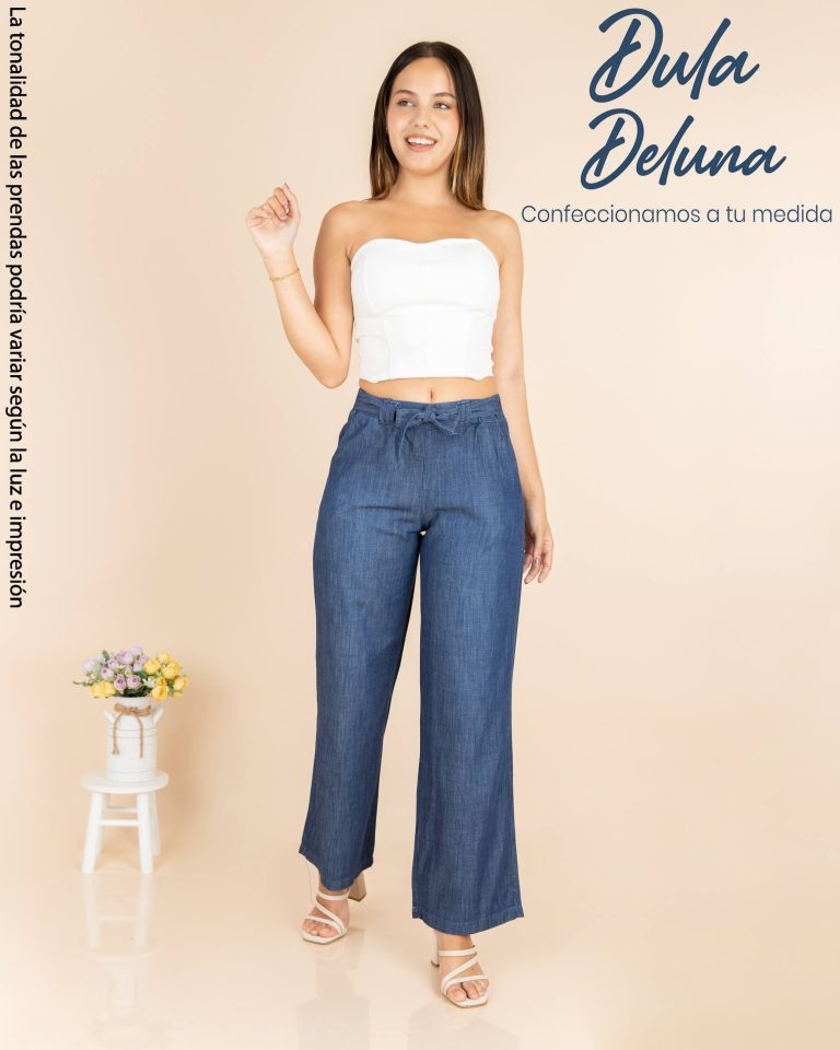 Pantalón para Mujer Casual Fiesta Palazo Denim Wide Leg
