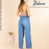 Pantalón Mujer Palazo Casual Elegante Denim Wide Leg