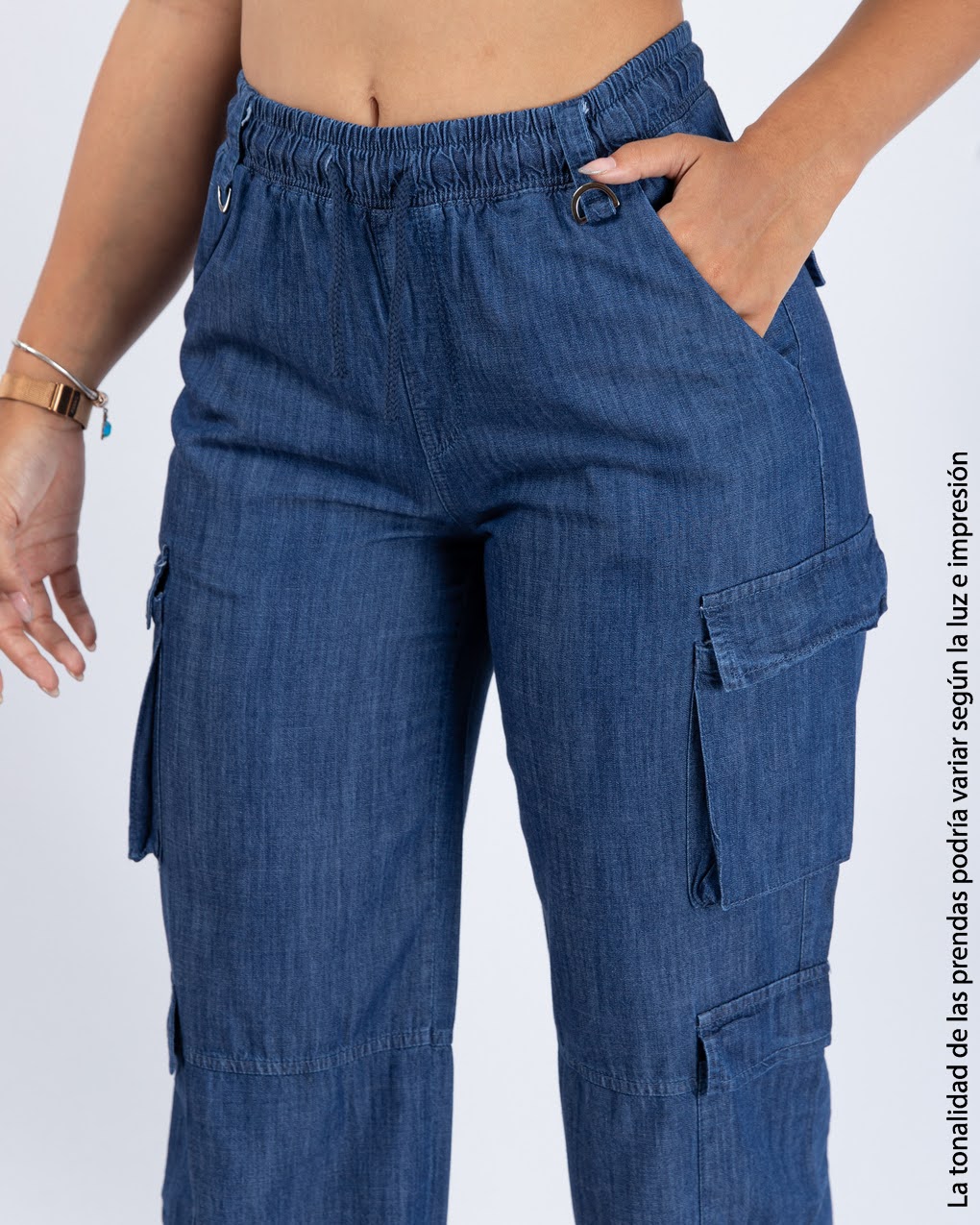 Pantalón Cargo para Mujer Casual Fiesta Denim Palazo Karol