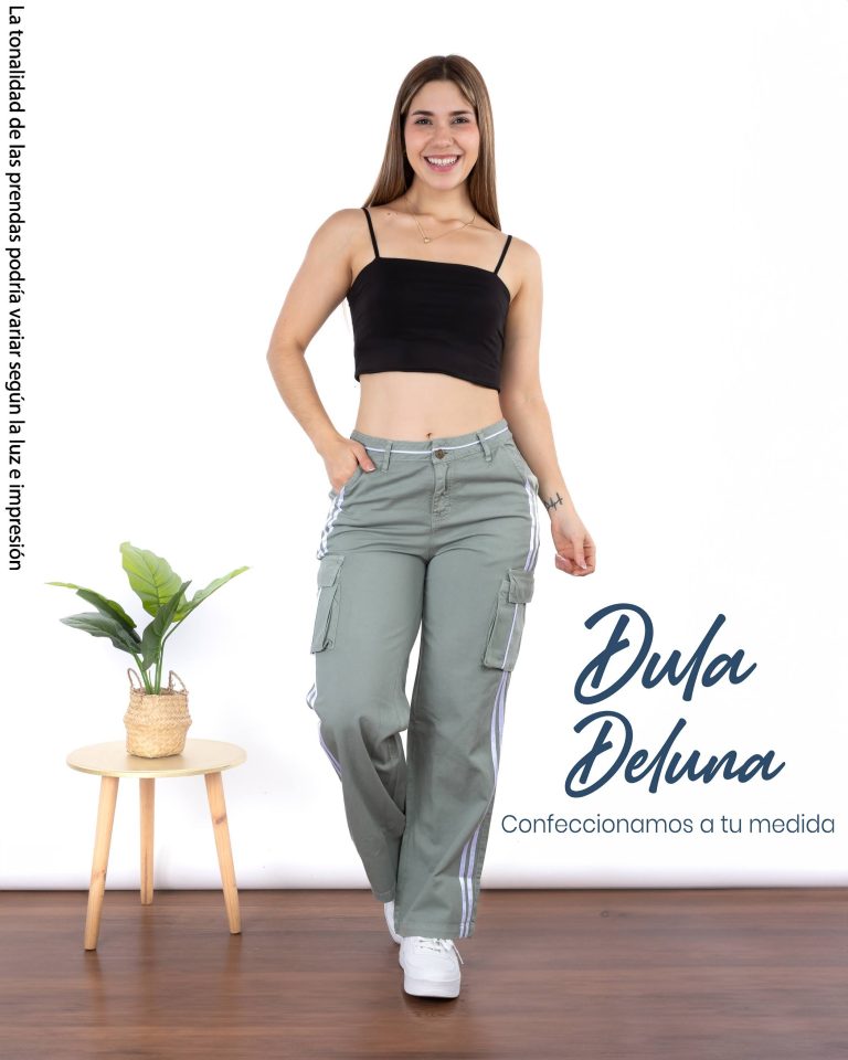 Pantalón Cargo para Mujer Casual Fiesta Cargo Drill Recto con Franjas Venas