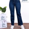Pantalón Jean de Mujer Dama Casual Tiro Alto Recto Wide Leg