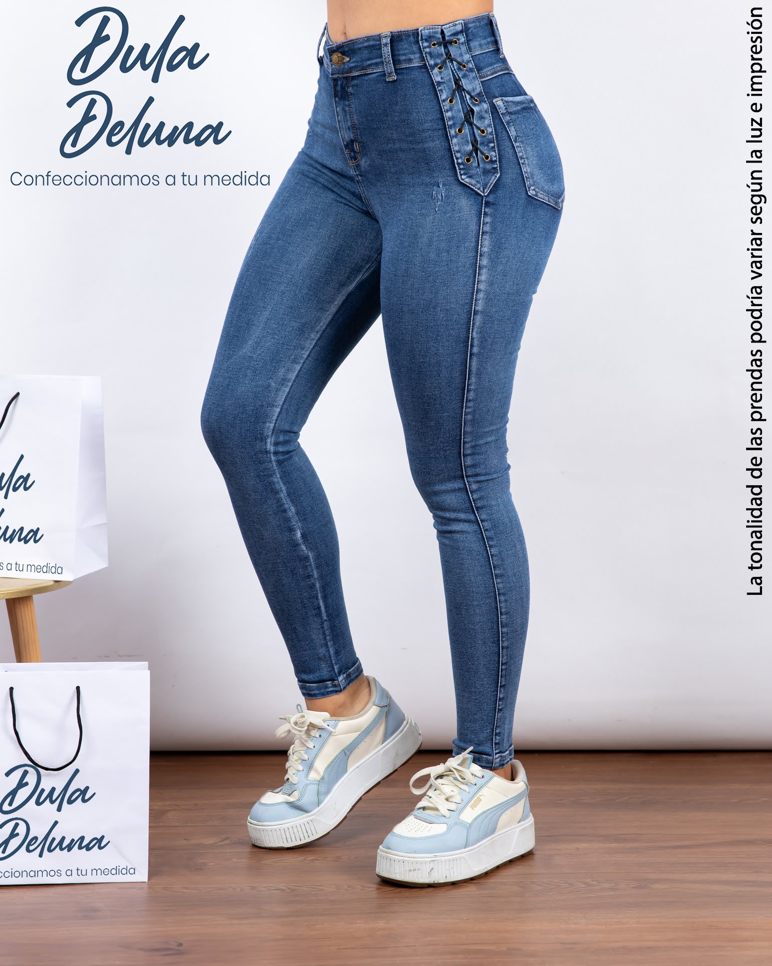 Pantalón Jean para Mujer Skinny Stretch Tendencia Casual Tiro Alto Yazmy