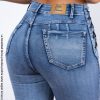 Pantalón Jean Mujer Skinny Stretch Casual Urbano Tiro Alto Yazmy