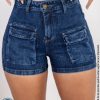 Short de Mujer Cargo Casual Tiro Alto Jean Stretch Brisa