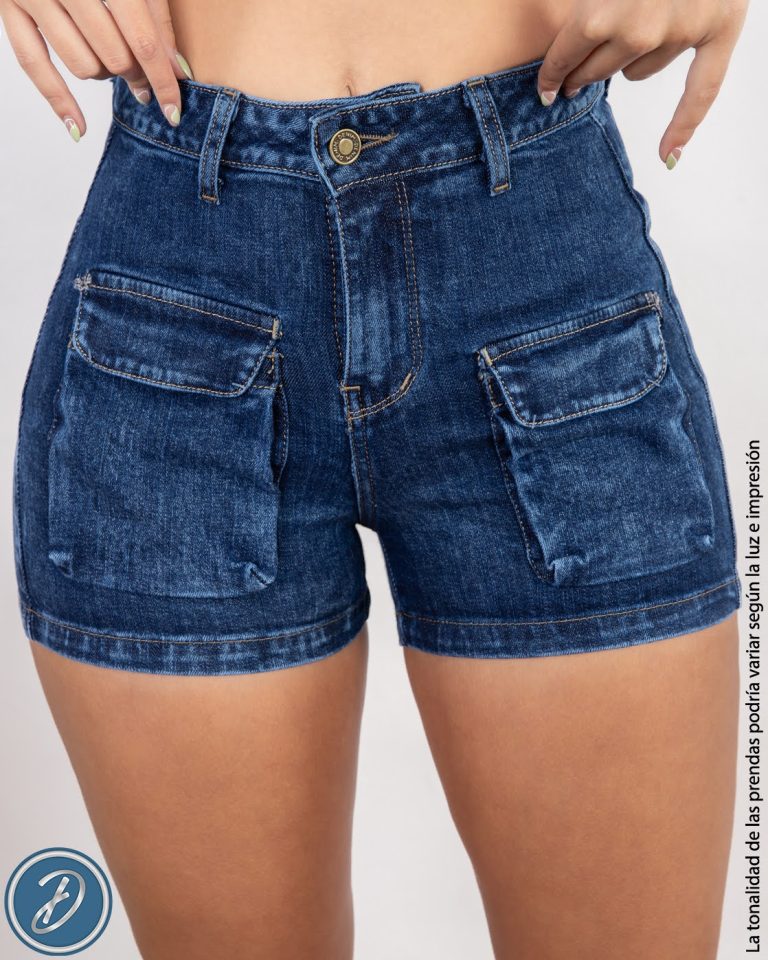 Short de Mujer Cargo Casual Tiro Alto Jean Stretch Brisa