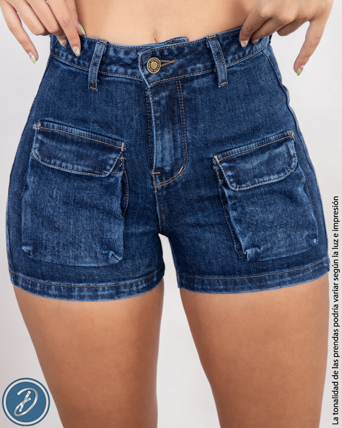 Short de Mujer Cargo Casual Tiro Alto Jean Stretch Brisa