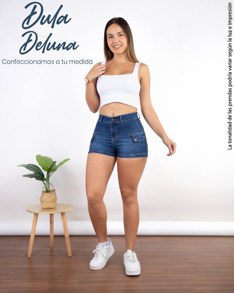Short Jean Mujer Stretch Casual Denim con Bolsillos Kaela