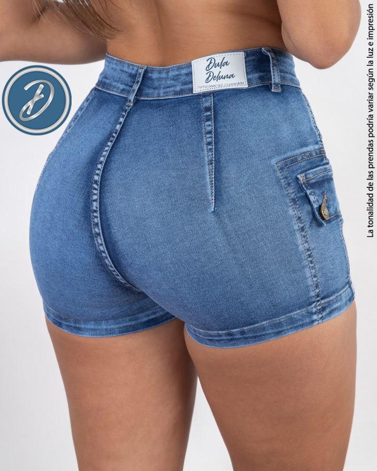 Short Jean Mujer Stretch Casual Elegante con Bolsillos Kaela