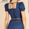 Vestido Mujer Corto Casual Fiesta Denim Manga Corta Briana
