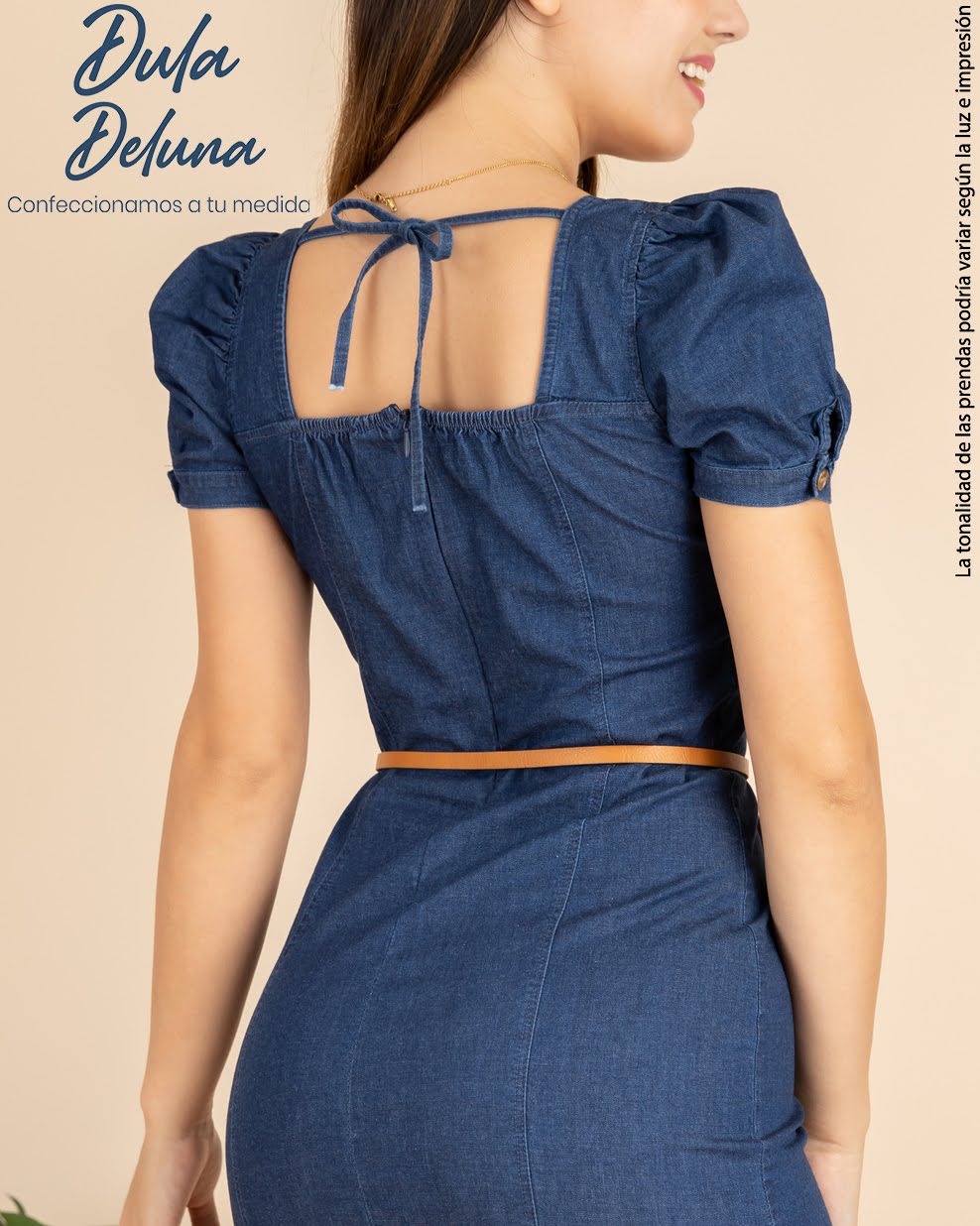 Vestido Mujer Corto Casual Fiesta Denim Manga Corta Briana