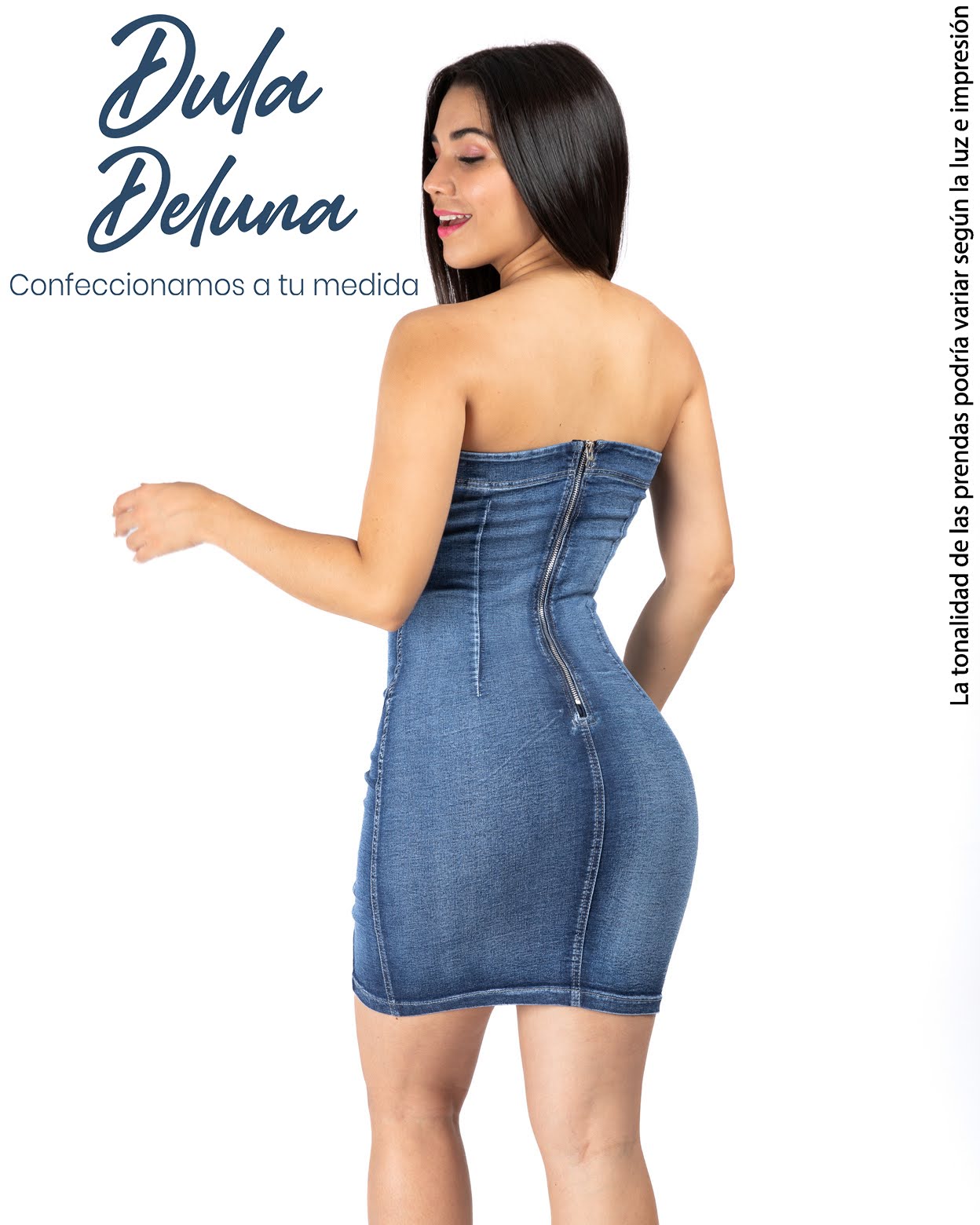 Vestido para Mujer Corto Fiesta Casual Strapless Denim Stretch Gretel