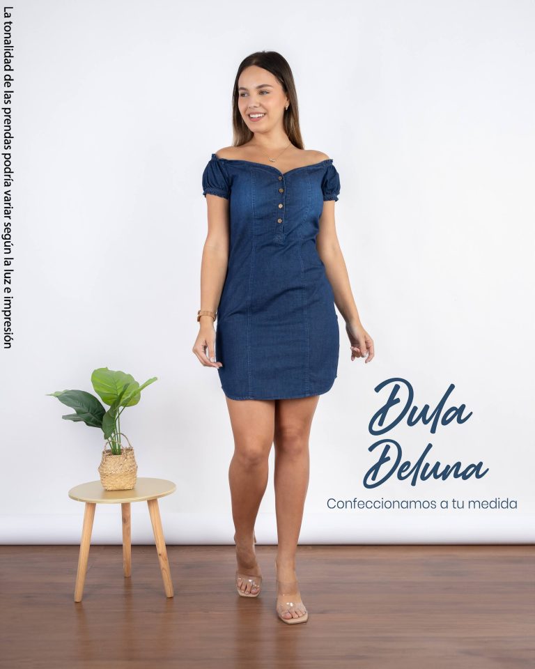 Vestido para Mujer Corto Casual Fiesta Denim Off Shoulder Mariam