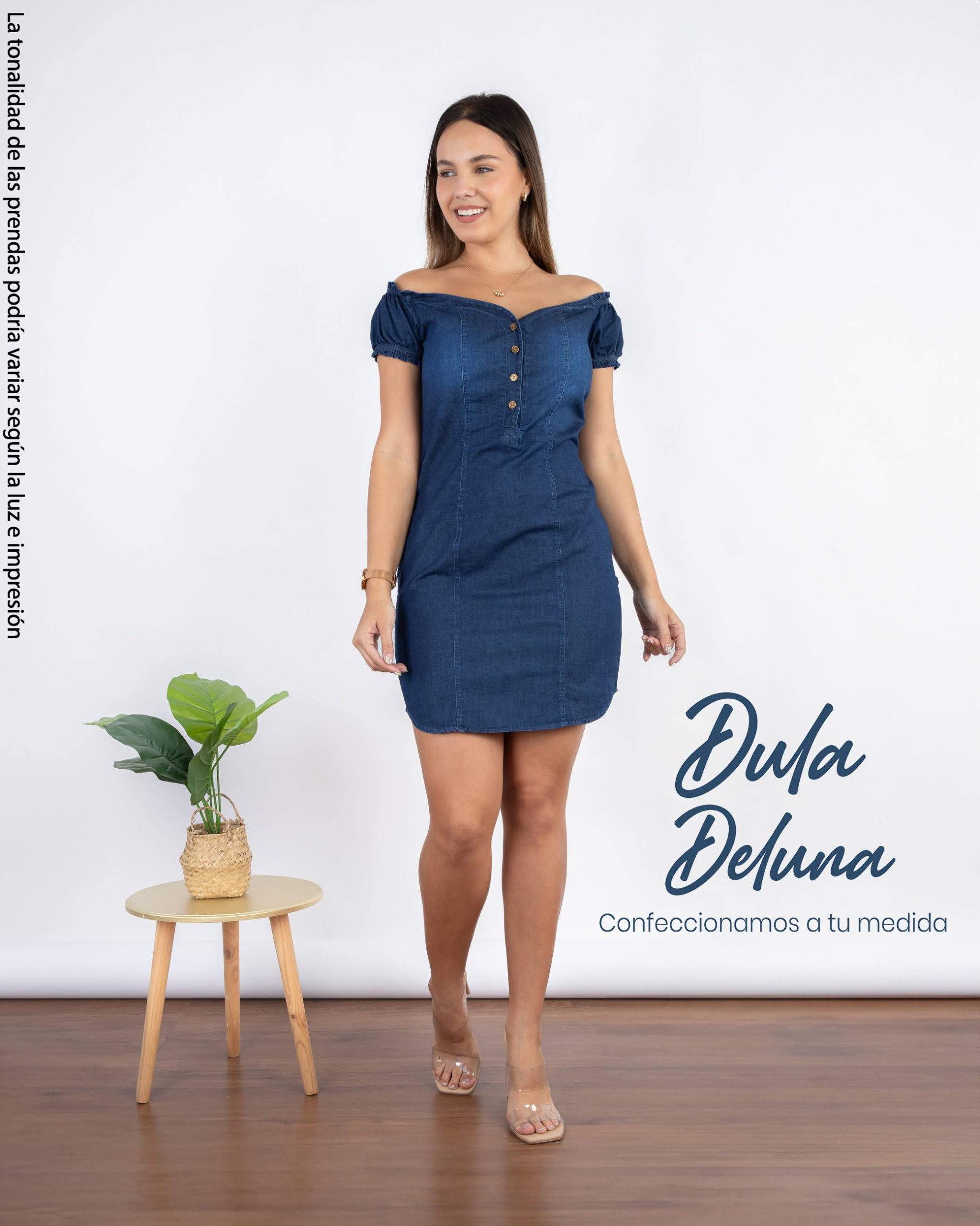 Vestido para Mujer Corto Casual Fiesta Denim Off Shoulder Mariam