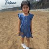 Vestido para Niña Moda Infantil Denim Confort Ajustable con Flores Maia