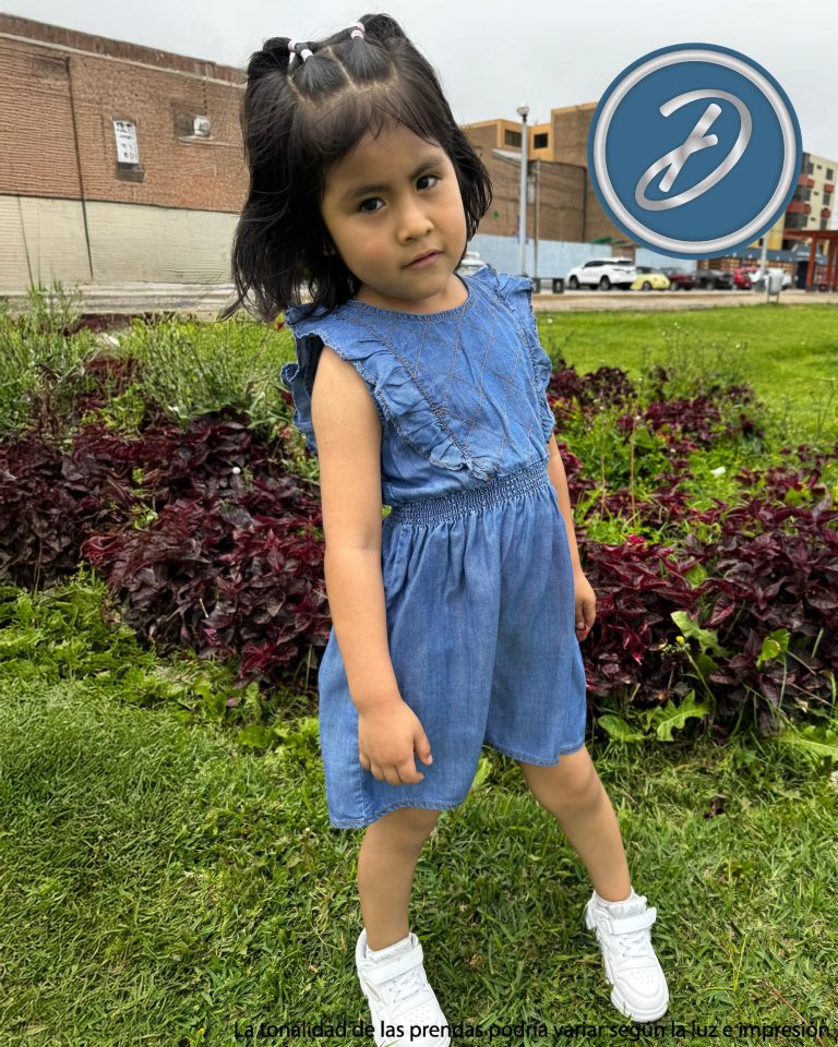 Vestido para Niña Moda Infantil Denim Confort con Elástico Nazly