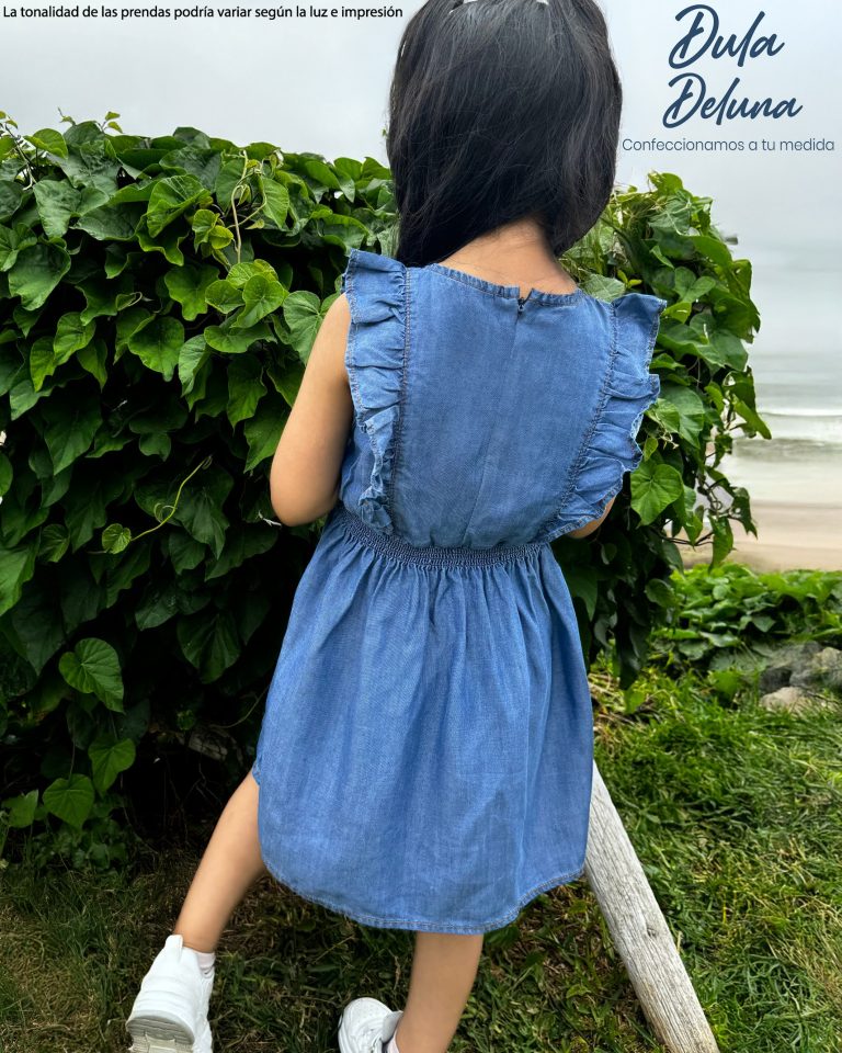 Vestido de Niña Moda Infantil Denim Confort con Elástico Nazly