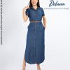 Maxi Vestido Largo para Mujer Casual Noche Camisero Denim Valery