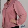 Blusa para Mujer Casual Oficina Lino Manga Larga con Lazo Lunares