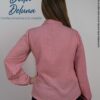 Blusa Mujer Casual Elegante Lino Manga Larga con Lazo Lunares