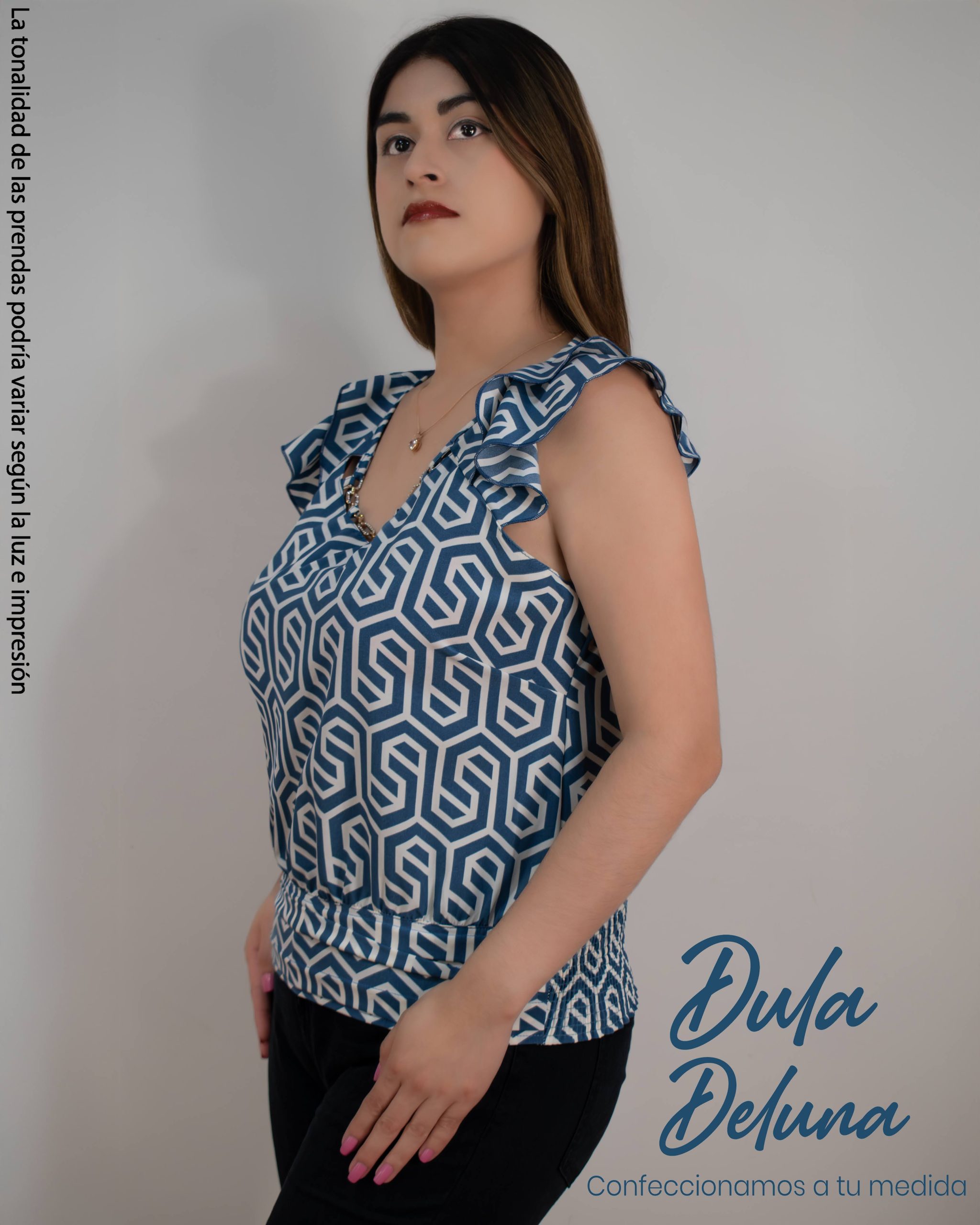 Blusa para Mujer Oficina Casual Seda Francesa Estampado Manga Cero