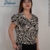 Blusa para Mujer Casual Salida Seda Francesa Estampada Manga Corta