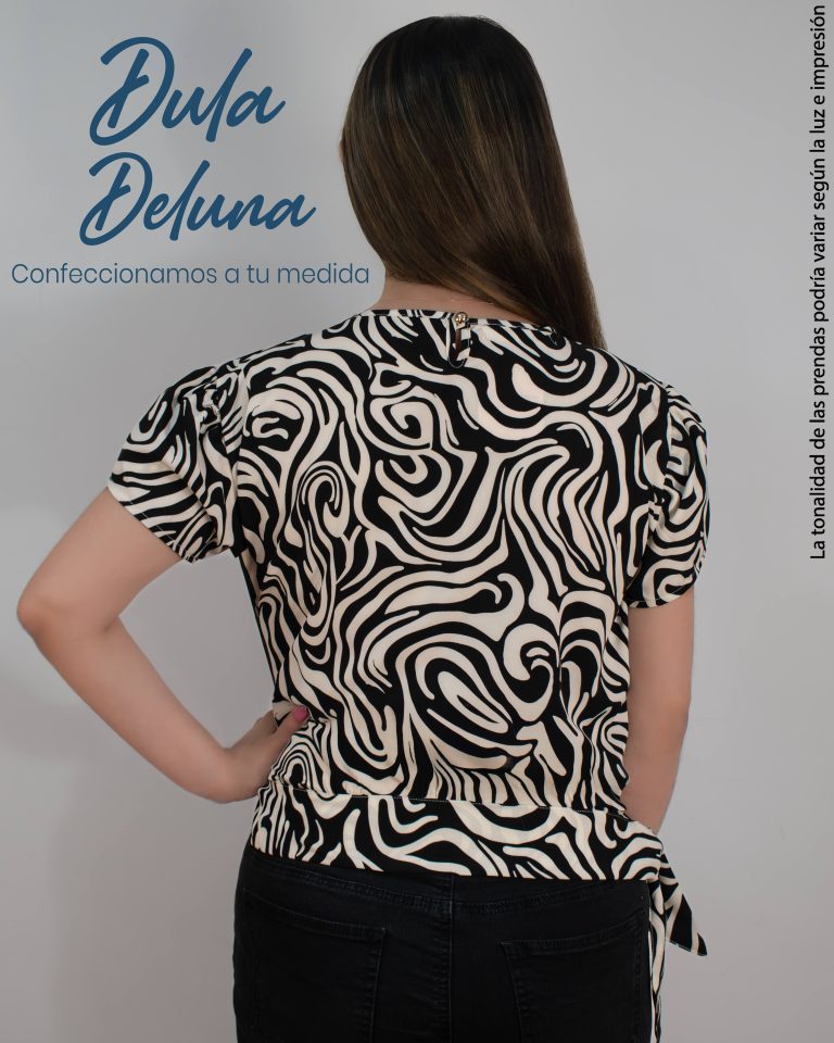 Blusa Mujer Casual Elegante Seda Francesa Estampada Manga Corta