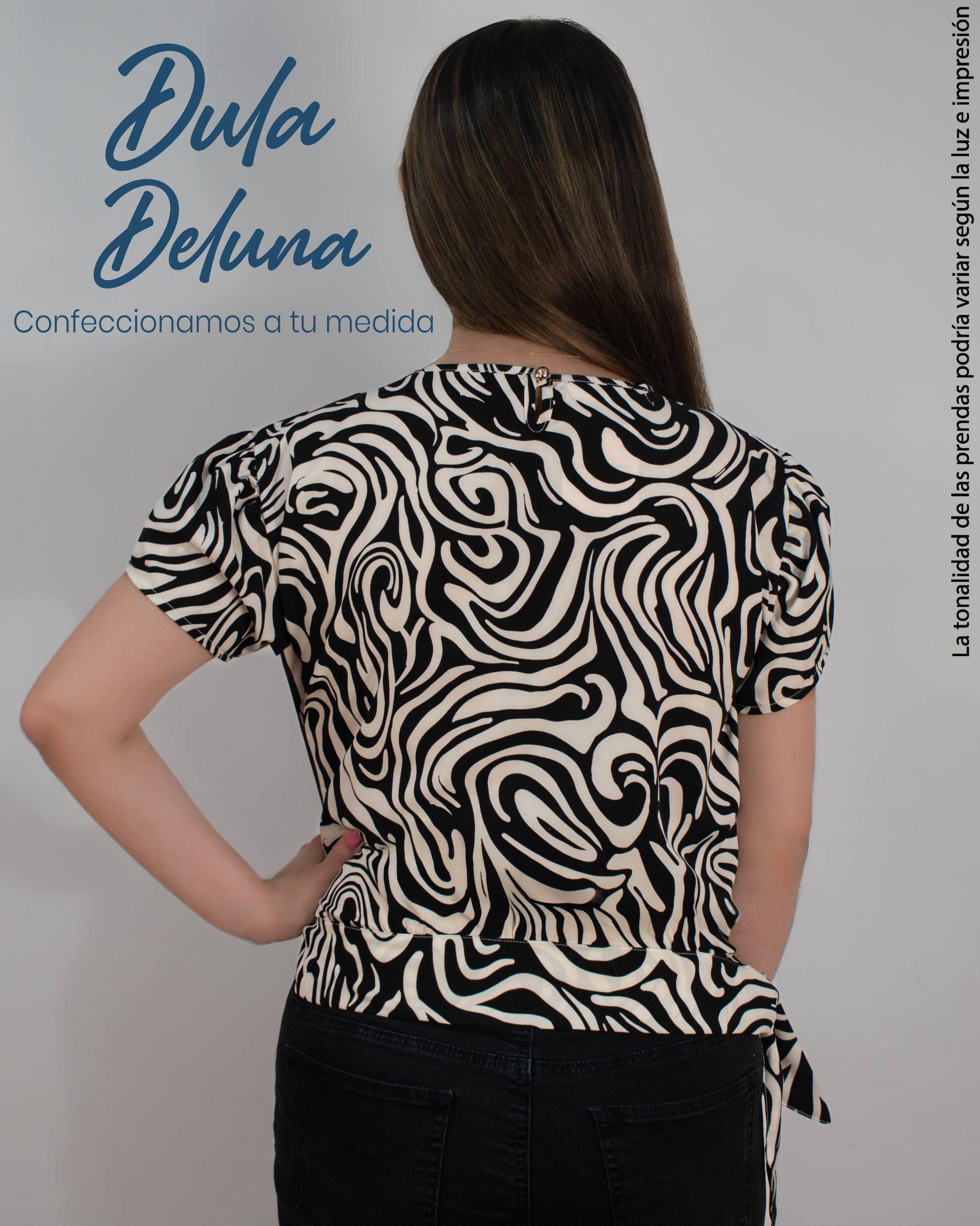 Blusa Mujer Casual Elegante Seda Francesa Estampada Manga Corta